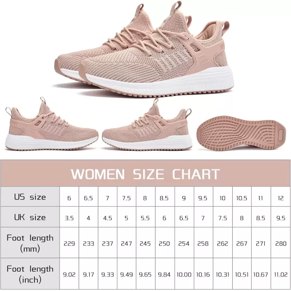 SDolphin Running Shoes Women Sneakers  Comfortable Memory Foam Lightweight Walking Tennis Workout Athletic ShoesPale Cherry Pink