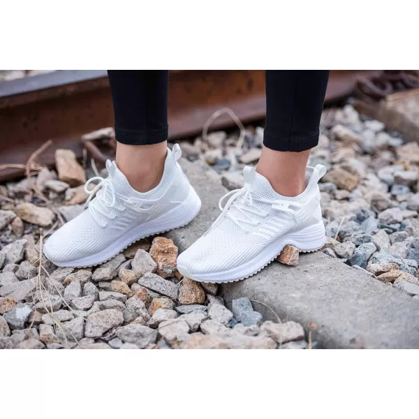 SDolphin Running Shoes Women Sneakers  Comfortable Memory Foam Lightweight Walking Tennis Workout Athletic ShoesWhite