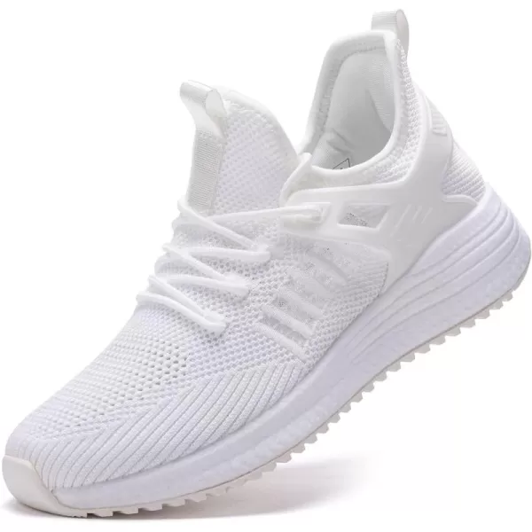 SDolphin Running Shoes Women Sneakers  Comfortable Memory Foam Lightweight Walking Tennis Workout Athletic ShoesAll Whitebreathable