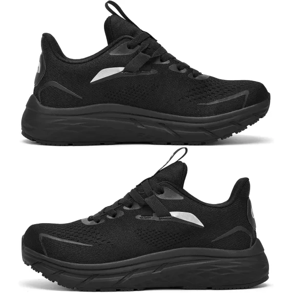 imageSDolphin Mens Athletic Sneakers Black Lightweight Breathable MeshAll Black