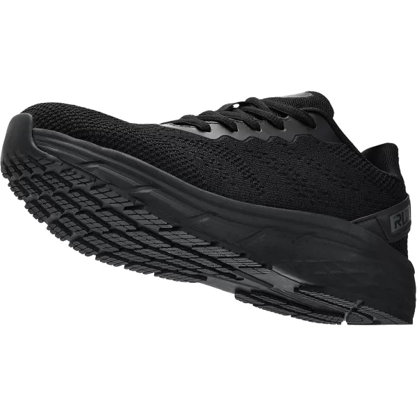 imageSDolphin Mens Running Shoes Mesh Knit Upper LaceUp Closure Lightweight MidsoleAll Black