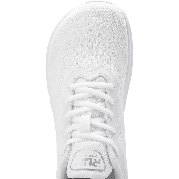 imageSDolphin Mens Running Shoes Mesh Knit Upper LaceUp Closure Lightweight MidsoleWhite