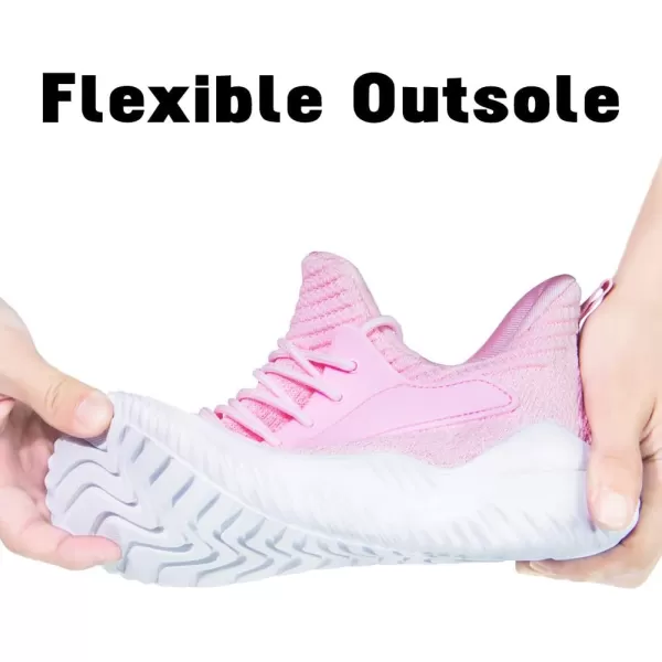 imageWomens Breathable Knit Sneakers with Ankle Protection NonSlip MD SolesPink