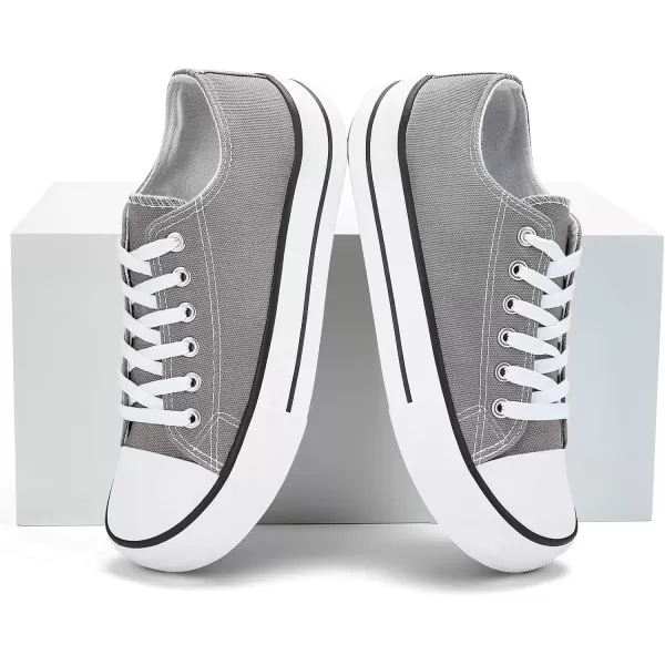 imageMens LowTop Canvas Sneakers LaceUpGrey