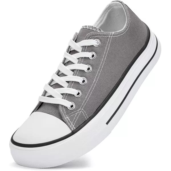 imageMens LowTop Canvas Sneakers LaceUpGrey