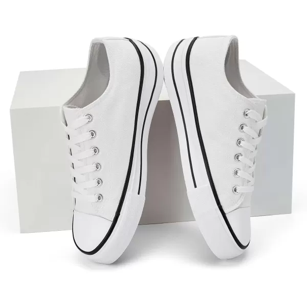 imageMens LowTop Canvas Sneakers LaceUpWhite