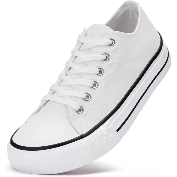 imageMens LowTop Canvas Sneakers LaceUpWhite