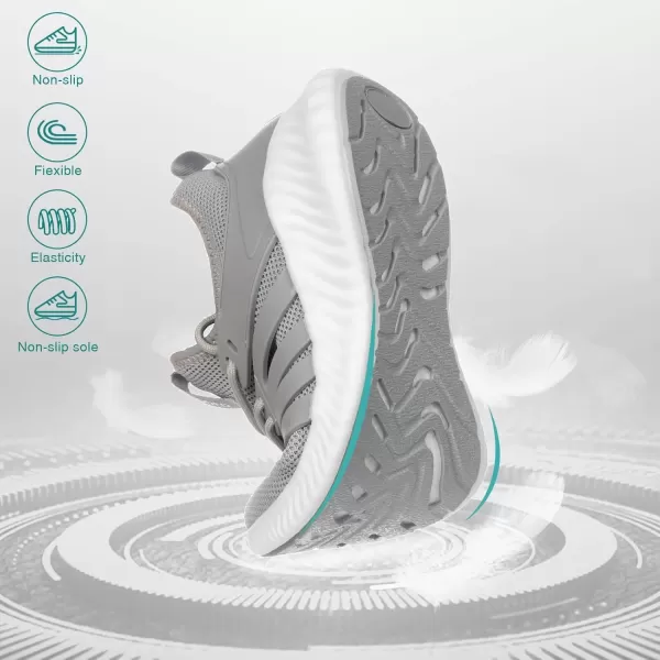 imageSDolphin Mens Mesh Athletic Sneakers Laceup BreathableGrey