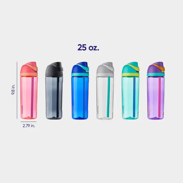 Owala FreeSip Clear Tritan Plastic Water Bottle with Straw BPAFree Sports Water Bottle Great for Travel 25 Oz Very Very DarkShy Marshmallow