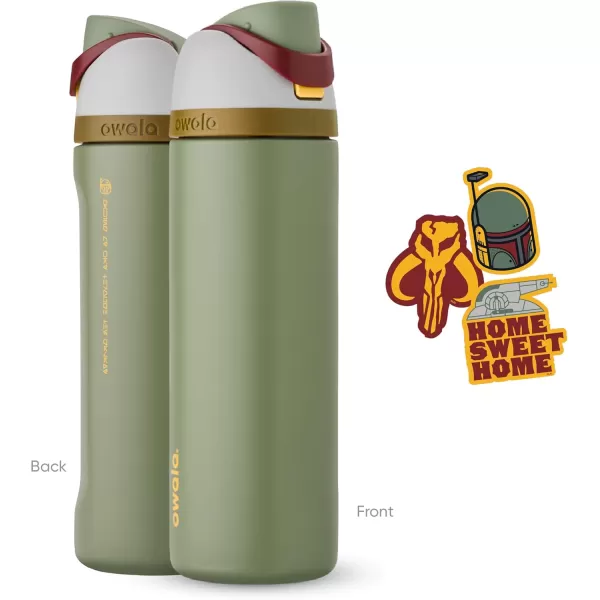 Owala Harry Potter FreeSip Insulated Stainless Steel Water Bottle with Straw BPAFree Sports Water Bottle Great for Travel 24 oz GryffindorBoba Fett