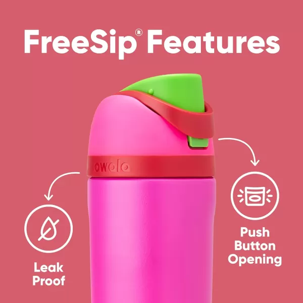 Owala Kids FreeSip Insulated Stainless Steel Water Bottle with Straw BPAFree Sports Water Bottle Great for Travel 16 oz Mint ChocolateAll the Berries