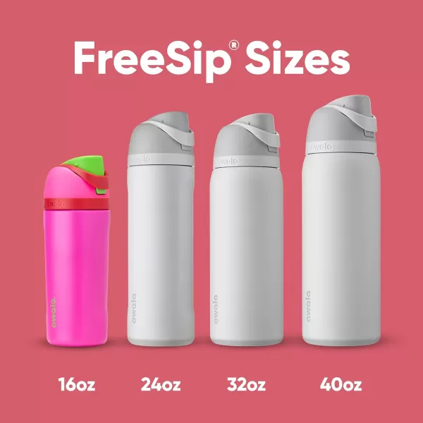 Owala Kids FreeSip Insulated Stainless Steel Water Bottle with Straw BPAFree Sports Water Bottle Great for Travel 16 oz Mint ChocolateAll the Berries