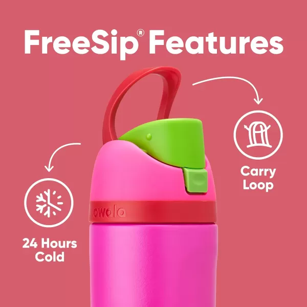 Owala Kids FreeSip Insulated Stainless Steel Water Bottle with Straw BPAFree Sports Water Bottle Great for Travel 16 oz Mint ChocolateAll the Berries