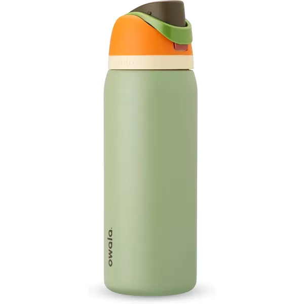 Owala Kids FreeSip Insulated Stainless Steel Water Bottle with Straw BPAFree Sports Water Bottle Great for Travel 16 oz Mint ChocolateCamo Cool