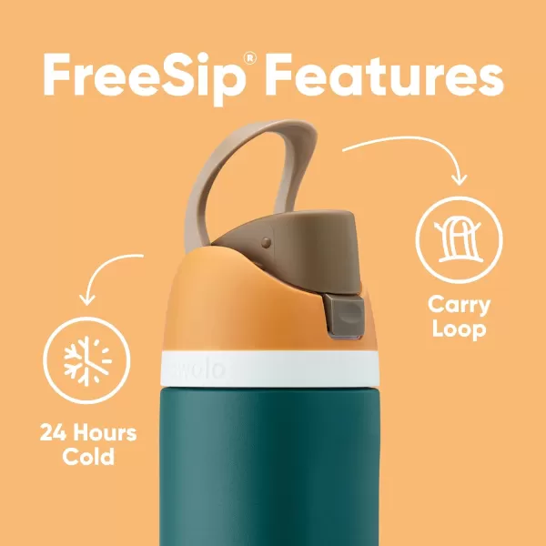 Owala Kids FreeSip Insulated Stainless Steel Water Bottle with Straw BPAFree Sports Water Bottle Great for Travel 16 oz Mint ChocolateCamo Cool