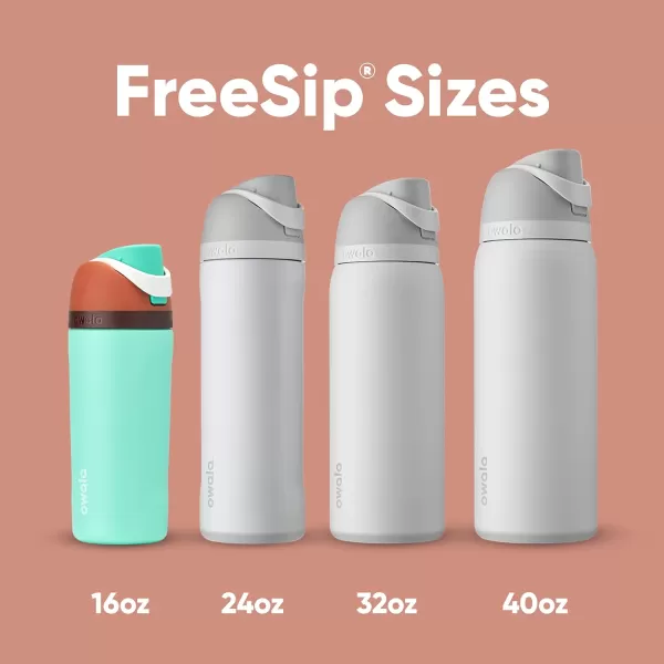 Owala Kids FreeSip Insulated Stainless Steel Water Bottle with Straw BPAFree Sports Water Bottle Great for Travel 16 oz Mint ChocolateMint Chocolate Chip