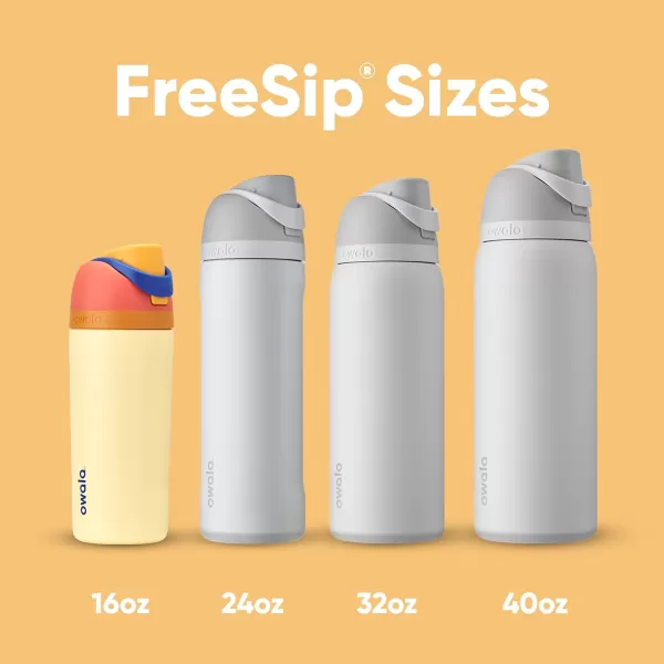 Owala Kids FreeSip Insulated Stainless Steel Water Bottle with Straw BPAFree Sports Water Bottle Great for Travel 16 oz Mint ChocolateMisty Horizon