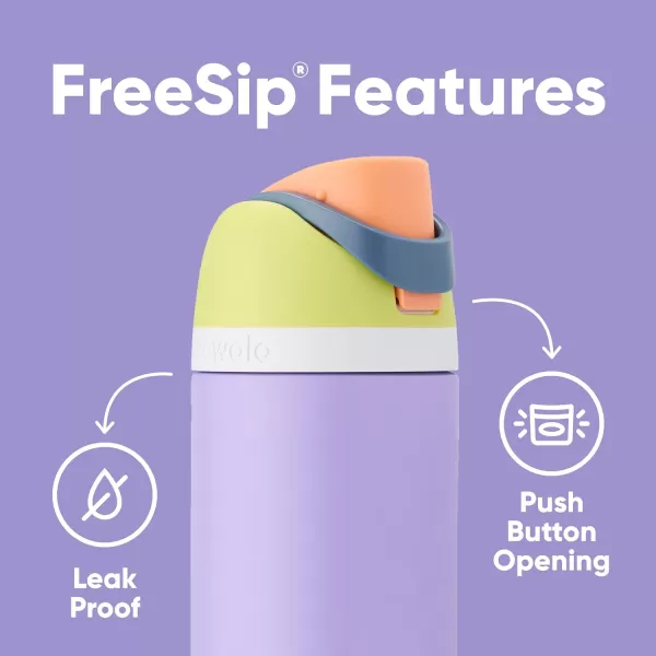 Owala Kids FreeSip Insulated Stainless Steel Water Bottle with Straw BPAFree Sports Water Bottle Great for Travel 16 oz Mint ChocolatePurpley