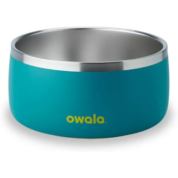 Owala Pet Bowl  Durable Stainless Steel Food and Water Bowl for Dogs Cats and All Pets NonSlip Base 48oz Black Very Very DarkTurquoise  Caicos