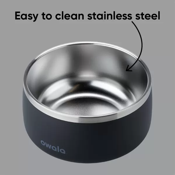 Owala Pet Bowl  Durable Stainless Steel Food and Water Bowl for Dogs Cats and All Pets NonSlip Base 48oz Black Very Very DarkVery  Very Dark