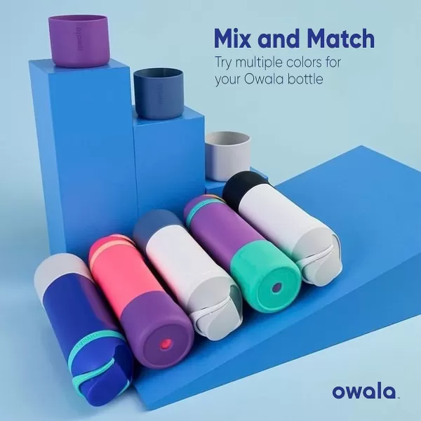 Owala Silicone Water Bottle Boot AntiSlip Protective Sleeve for Water Bottle Protects FreeSip and Flip Stainless Steel Water Bottles 32 Oz Bright BlueMint