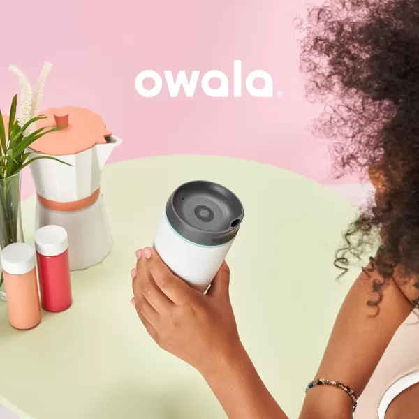 Owala SmoothSip Insulated Stainless Steel Coffee Tumbler Reusable Iced Coffee Cup Hot Coffee Travel Mug Perfect for Cappuccino BPA Free 10 oz Gray CloudscapeHip Cactus