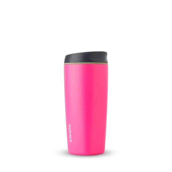 Owala SmoothSip Insulated Stainless Steel Coffee Tumbler Reusable Iced Coffee Cup Hot Coffee Travel Mug Perfect for Cappuccino BPA Free 10 oz Gray CloudscapeWatermelon Breeze