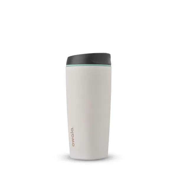 Owala SmoothSip Insulated Stainless Steel Coffee Tumbler Reusable Iced Coffee Cup Hot Coffee Travel Mug Perfect for Cappuccino BPA Free 10 oz Gray CloudscapeCloudscape