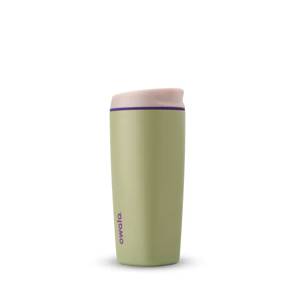 Owala SmoothSip Insulated Stainless Steel Coffee Tumbler Reusable Iced Coffee Cup Hot Coffee Travel Mug Perfect for Cappuccino BPA Free 10 oz Gray CloudscapeHip Cactus