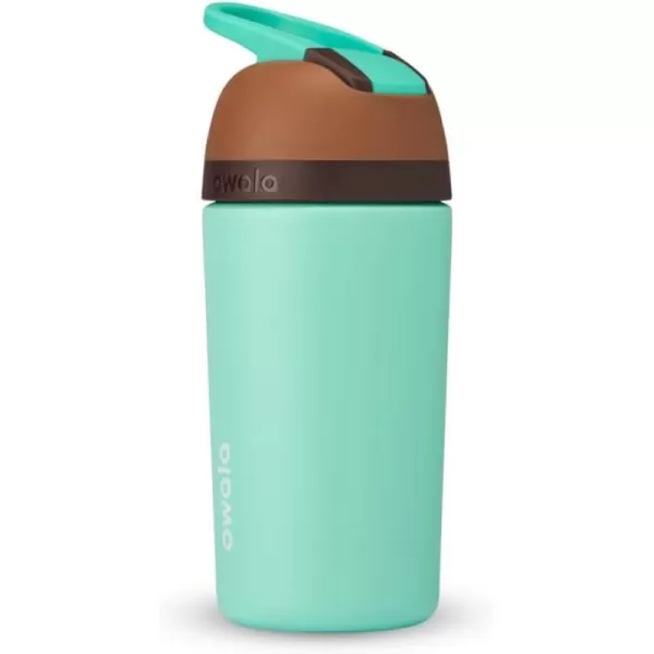 Owala Kids Flip Insulated StainlessSteel Water Bottle with Straw and Locking Lid 14Ounce BrownTeal Mint Chocolate ChipBrown  Teal