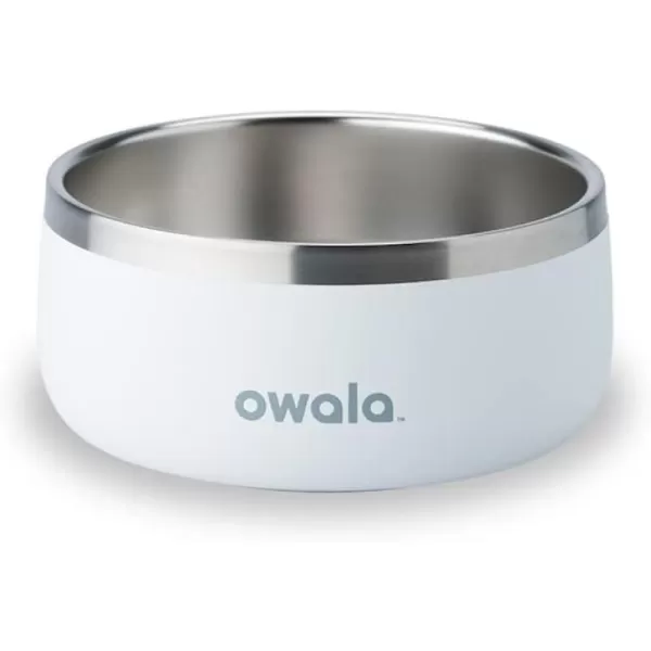 Owala Pet Bowl  Durable Stainless Steel Food and Water Bowl for Dogs Cats and All Pets NonSlip Base 48oz Black Very Very DarkShy Marshmallow