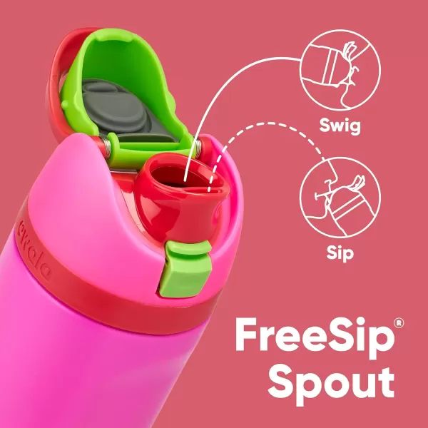 imageOwala Kids FreeSip Insulated Stainless Steel Water Bottle with Straw BPAFree Sports Water Bottle Great for Travel 16 oz Mint ChocolateAll the Berries