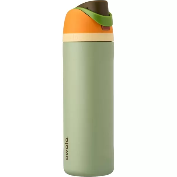 imageOwala Kids FreeSip Insulated Stainless Steel Water Bottle with Straw BPAFree Sports Water Bottle Great for Travel 16 oz Mint ChocolateCamo Cool