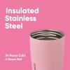 imageOwala SmoothSip Slider Insulated Stainless Steel Coffee Tumbler Reusable Iced Coffee Cup Hot Coffee Travel Mug BPA Free 20 oz Pink Pucker UpPucker Up