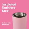 imageOwala SmoothSip Slider Insulated Stainless Steel Coffee Tumbler Reusable Iced Coffee Cup Hot Coffee Travel Mug BPA Free 20 oz Pink Pucker UpPucker Up