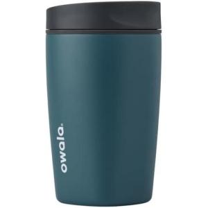 imageOwala SmoothSip Slider Insulated Stainless Steel Coffee Tumbler Reusable Iced Coffee Cup Hot Coffee Travel Mug BPA Free 12 oz GreyBlue High DiveHigh Dive