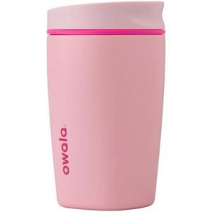 imageOwala SmoothSip Slider Insulated Stainless Steel Coffee Tumbler Reusable Iced Coffee Cup Hot Coffee Travel Mug BPA Free 20 oz Pink Pucker UpPucker Up