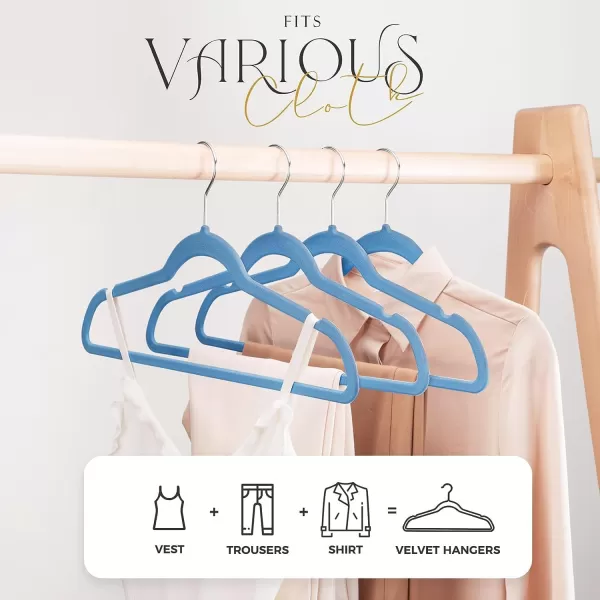 HOUSE DAY Premium Velvet Hangers NonSlip Thin Flocked Felt Hangers Sturdy Clothes Hangers Heavy Duty Coat Hangers ampamp Suit Hangers Durable Suit Hangers for Closet Space Saving 20 Pack Lt PinkTranquil Blue