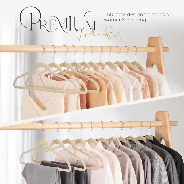 HOUSE DAY Premium Velvet Hangers NonSlip Thin Flocked Felt Hangers Sturdy Clothes Hangers Heavy Duty Coat Hangers ampamp Suit Hangers Durable Suit Hangers for Closet Space Saving 20 Pack Lt PinkBeige