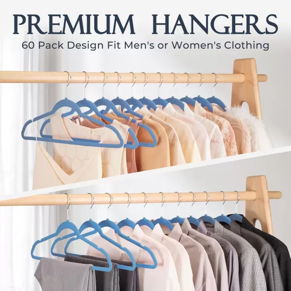 HOUSE DAY Premium Velvet Hangers NonSlip Thin Flocked Felt Hangers Sturdy Clothes Hangers Heavy Duty Coat Hangers ampamp Suit Hangers Durable Suit Hangers for Closet Space Saving 20 Pack Lt PinkTranquil Blue