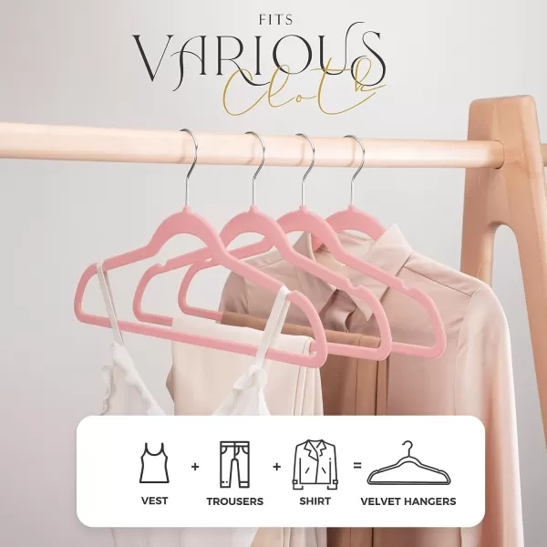 HOUSE DAY Premium Velvet Hangers NonSlip Thin Flocked Felt Hangers Sturdy Clothes Hangers Heavy Duty Coat Hangers ampamp Suit Hangers Durable Suit Hangers for Closet Space Saving 20 Pack Lt PinkLight Pink