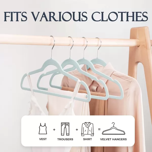 HOUSE DAY Premium Velvet Hangers NonSlip Thin Flocked Felt Hangers Sturdy Clothes Hangers Heavy Duty Coat Hangers ampamp Suit Hangers Durable Suit Hangers for Closet Space Saving 20 Pack Lt PinkSky Blue