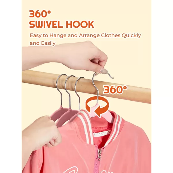 HOUSE DAY Kids Velvet Hangers 50 Pack Durable Big Kids Hangers 14 Inch Hangers for Youth Non Slip Kids Felt Hangers Cute Childrens Hangers for Closet Pink Hangers KidsPink