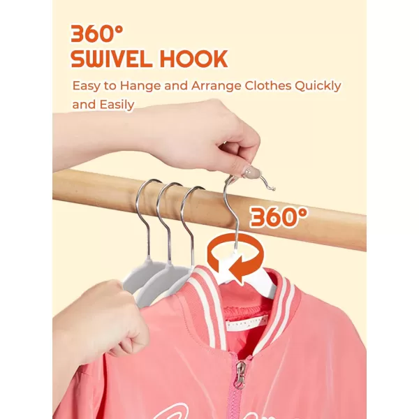 HOUSE DAY Kids Velvet Hangers 50 Pack Durable Big Kids Hangers 14 Inch Hangers for Youth Non Slip Kids Felt Hangers Cute Childrens Hangers for Closet Pink Hangers KidsWhite