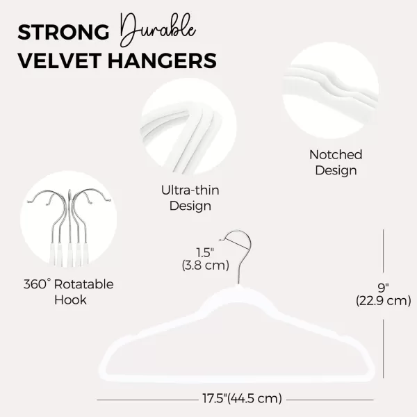 HOUSE DAY Premium Velvet Hangers 50 Pack NonSlip Flocked Felt Hangers Sturdy Clothes Hangers Heavy Duty Coat Hangers ampamp Suit Hangers Durable Slim Pink Hangers for Closet Space SavingWhite Silver