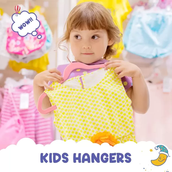 HOUSE DAY Velvet Kids Hangers 60 Pack Premium Childrens Hangers for Closet Ultra Thin Cute Hangers Kids Clothes Hanger Non Slip Kids Felt Hangers 14 Inch Small Hangers for Kids Clothes Hot PinkBlush Pink