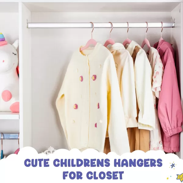 HOUSE DAY Velvet Kids Hangers 60 Pack Premium Childrens Hangers for Closet Ultra Thin Cute Hangers Kids Clothes Hanger Non Slip Kids Felt Hangers 14 Inch Small Hangers for Kids Clothes Hot PinkBlush Pink