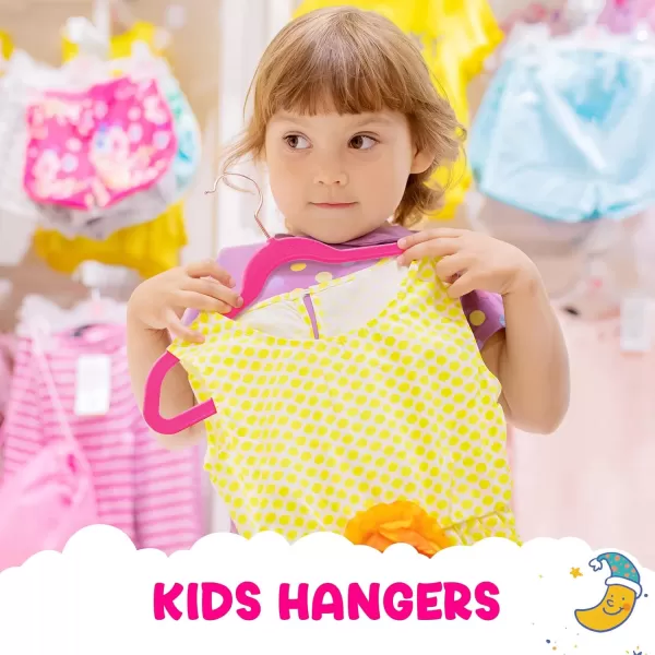 HOUSE DAY Velvet Kids Hangers 60 Pack Premium Childrens Hangers for Closet Ultra Thin Cute Hangers Kids Clothes Hanger Non Slip Kids Felt Hangers 14 Inch Small Hangers for Kids Clothes Hot PinkHot Pink