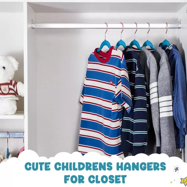 HOUSE DAY Velvet Kids Hangers 60 Pack Premium Childrens Hangers for Closet Ultra Thin Cute Hangers Kids Clothes Hanger Non Slip Kids Felt Hangers 14 Inch Small Hangers for Kids Clothes Hot PinkLight Blue