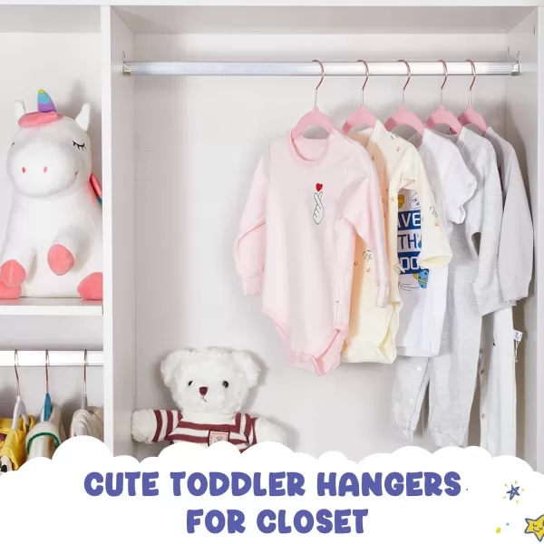 HOUSE DAY Velvet Kids Hangers 60 Pack Premium Childrens Hangers for Closet Ultra Thin Cute Hangers Kids Clothes Hanger Non Slip Kids Felt Hangers 14 Inch Small Hangers for Kids Clothes Hot PinkBlush Pink